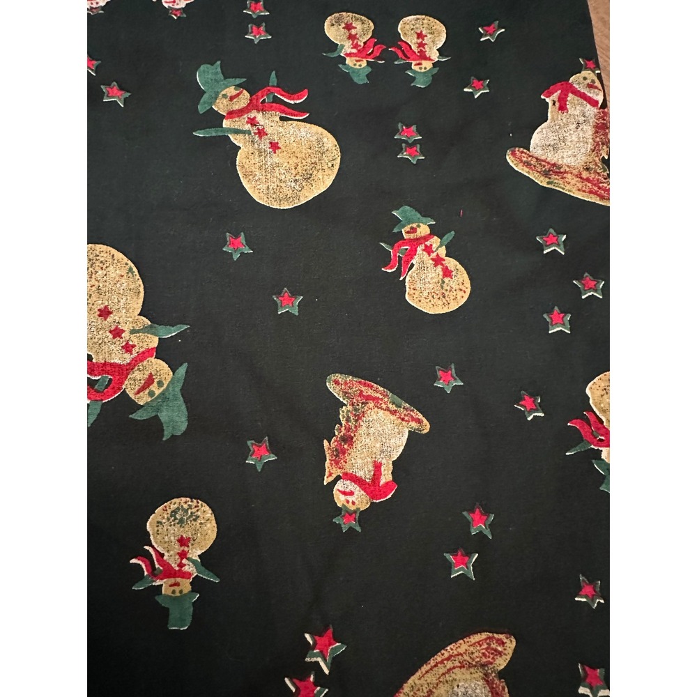 Christmas Snowman Star Print Fabric 2 Yards x 44 Inches Holiday Sewing Crafting
